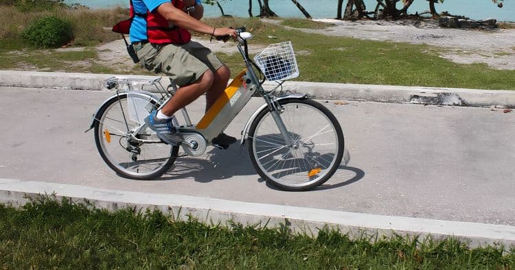 Electric Bike, Snorkel & Beach