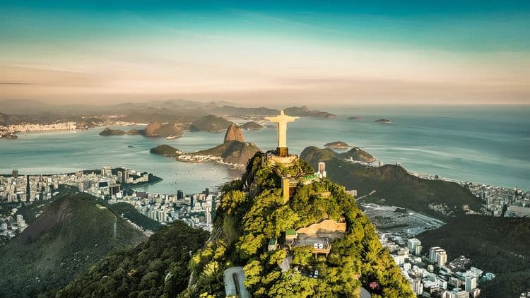 Corcovado and a View of Rio's Beaches