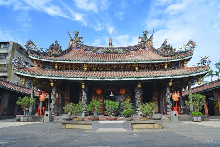 Templo de Bao-An y calle del mercado antiguo
